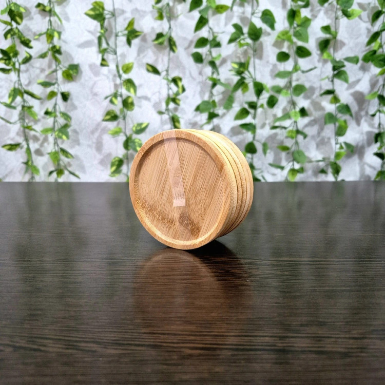 6‑Piece Round Bamboo Coaster Set زیر لیوانی گرد بامبو ۶ عددی