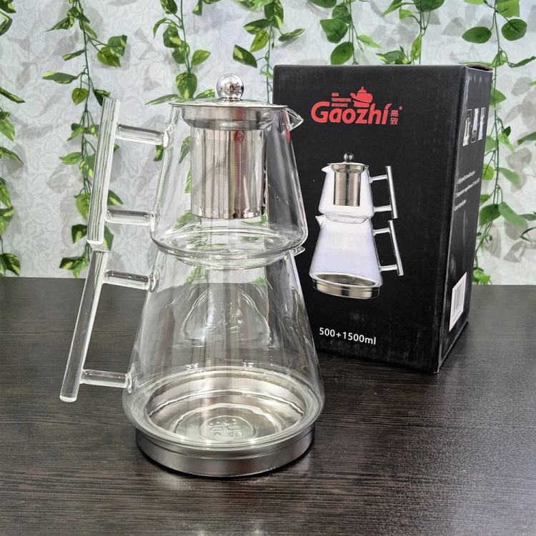 کتری و قوری پیرکس برند Gaozhiمدل دوم Gaozhi brand Pyrex Kettle and Pot, Model 2