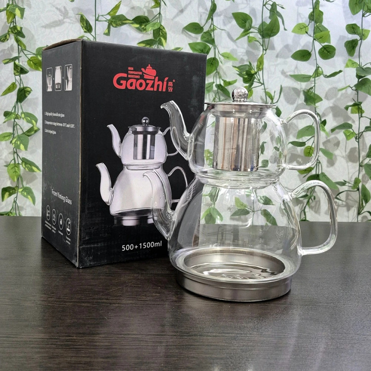 کتری و قوری پیرکس برند Gaozhiمدل سوم Gaozhi brand Pyrex Kettle and Pot, Model 3