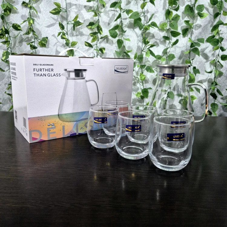 ست پارچ و لیوان برند دِلی سوگا Deli Soga Brand Pitcher and Glass Set