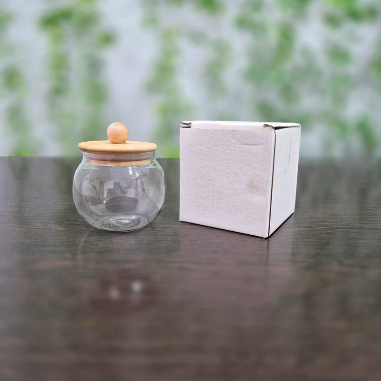 قندان پیرکس نقلی درب بامبو Miniature Pyrex Sugar Bowl with Bamboo Lid