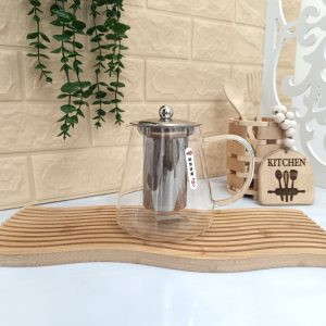 قوری پیرکس دلی حجم ۷۵۰ میلی لیتر Pyrex Teapot with Bamboo Lid, 750 ml capacity