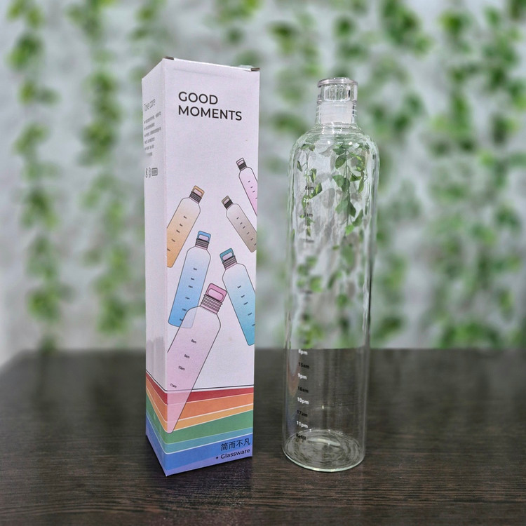 بطری آب پیرکس با حجم ۱۰۰۰ میلی لیتر Pyrex Water Bottle with Bamboo Lid, 1000 ml capacity