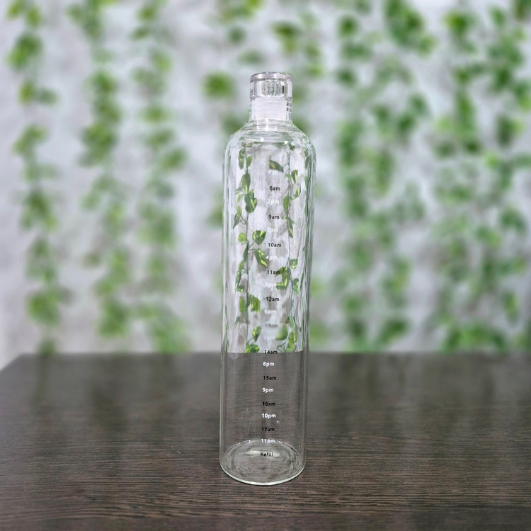 بطری آب پیرکس با حجم ۱۰۰۰ میلی لیتر Pyrex Water Bottle with Bamboo Lid, 1000 ml capacity