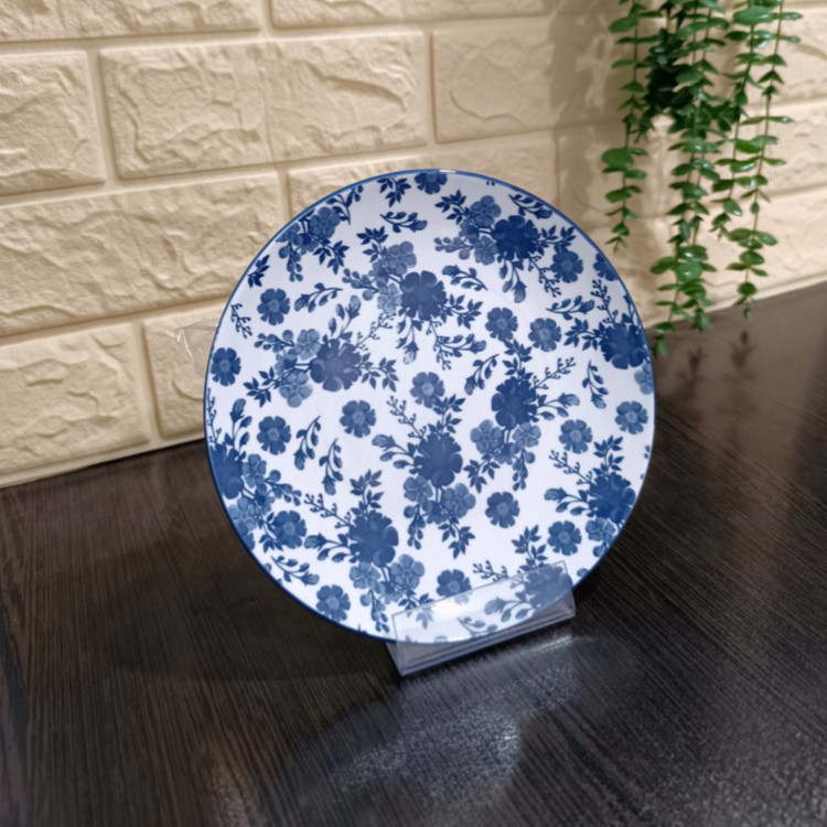 بشقاب میوه خوری پاشاهوم ( طرح گل آبی ۲۰۲۵ ) → Pashahome Fruit Plate (Blue Floral Design 2025)