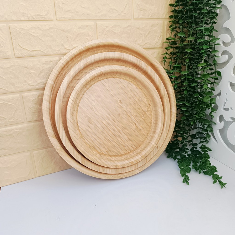 ست سینی گرد تمام بامبو → Full Bamboo Round Tray Set