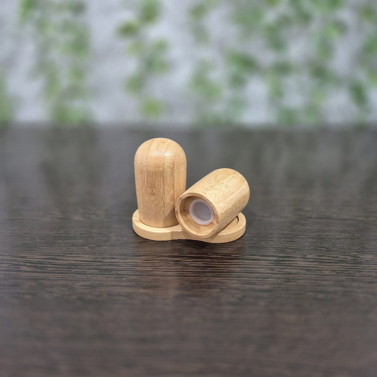 نمک پاش جفتی تمام بامبو → Full Bamboo Salt and Pepper Shaker Set