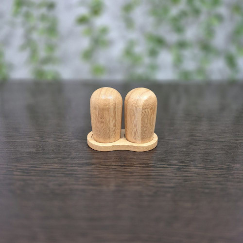 نمک پاش جفتی تمام بامبو → Full Bamboo Salt and Pepper Shaker Set
