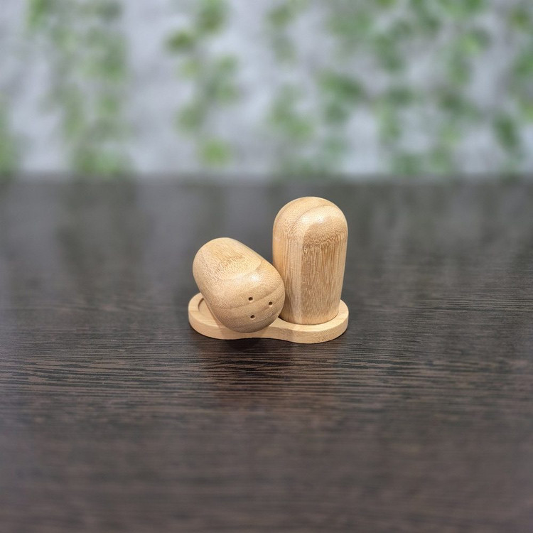 نمک پاش جفتی تمام بامبو → Full Bamboo Salt and Pepper Shaker Set