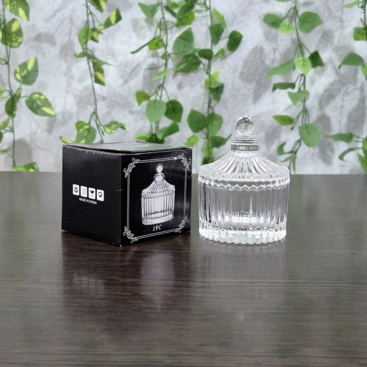 قندان نقلی راهراه بلور Small Ribbed Crystal Sugar Bowl