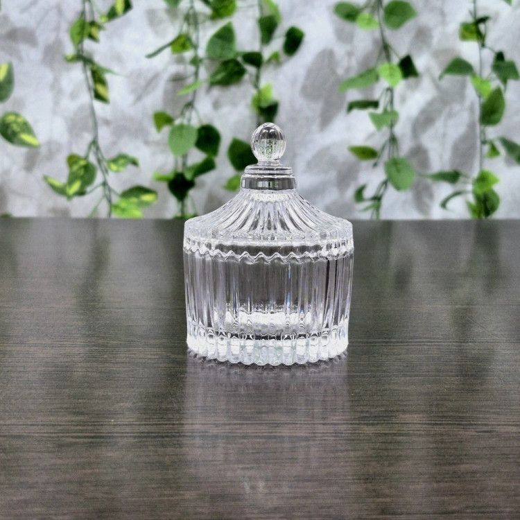 قندان نقلی راهراه بلور Small Ribbed Crystal Sugar Bowl
