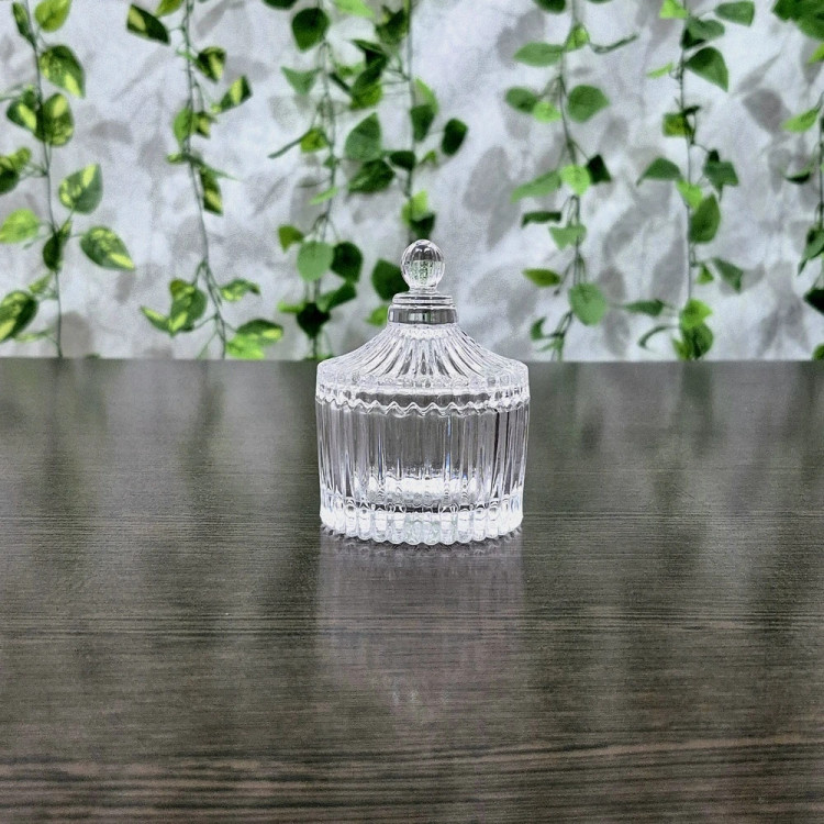 قندان نقلی راهراه بلور Small Ribbed Crystal Sugar Bowl