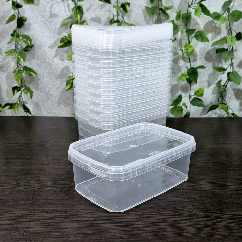 ظروف فریزری طب پلاستیک حجم ۱۲۰۰ میل ( پک ۱۰ عددی ) Tab Plastic Freezer Containers 1200ml (10 pcs pack)