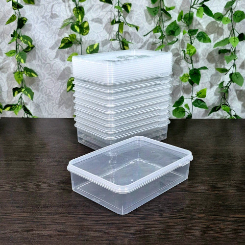 ظروف فریزری طب پلاستیک حجم ۶۷۵ میل ( پک ۱۰ عددی ) Tab Plastic Freezer Containers 675ml (10 pcs pack)