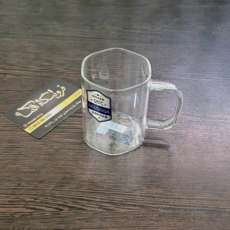 استکان پیرکس ۶ ضلعی ۲۲۰ میل دلی سوگا Deli Soga 220ml Hexagonal Pyrex Glass