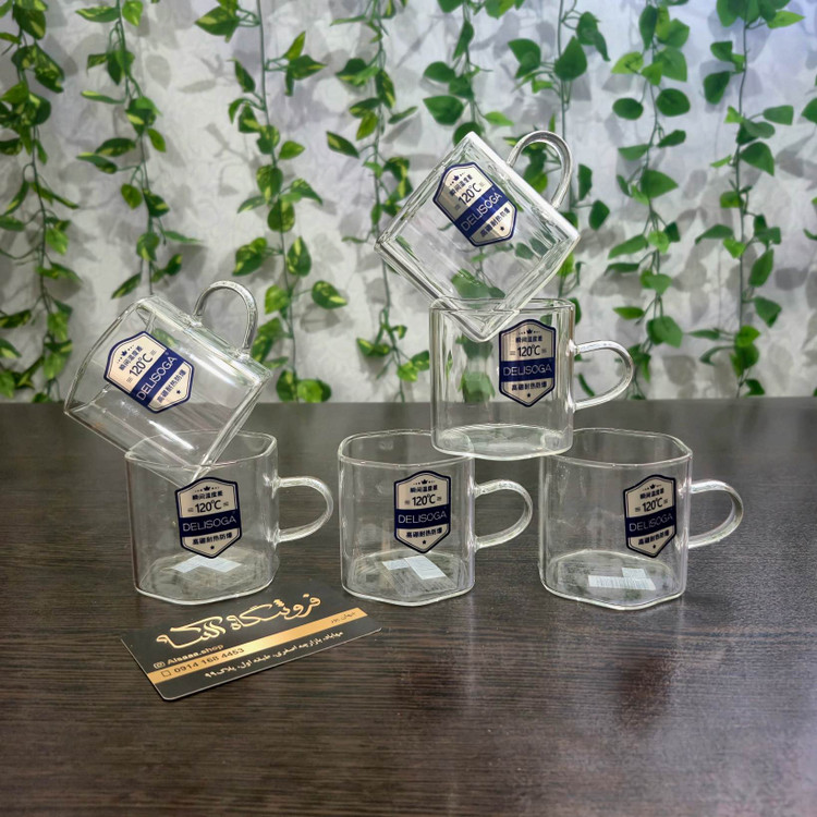 شات پیرکس ۶ ضلعی ۱۵۰ میلی لیتر دلی سوگا Deli Soga 150ml Hexagonal Pyrex Shot Glass