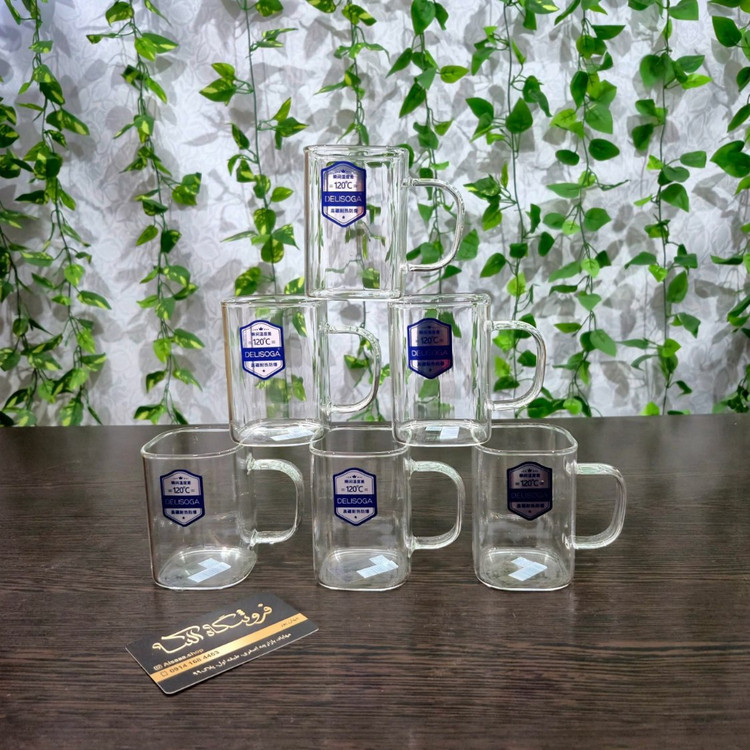 استکان پیرکس مربعی 230 میل دلی سوگا Deli Soga 230 ml Square Pyrex Glass Cup