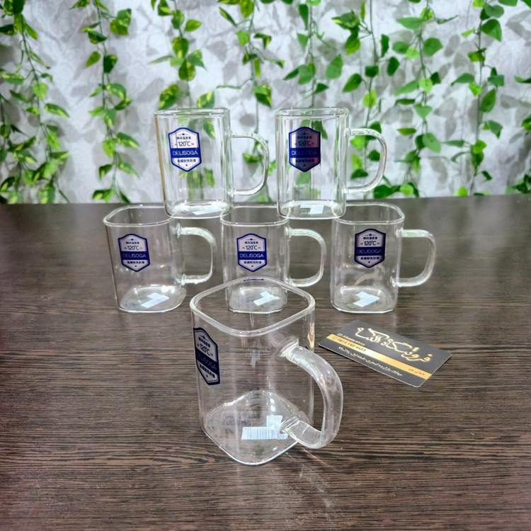 استکان پیرکس مربعی 230 میل دلی سوگا Deli Soga 230 ml Square Pyrex Glass Cup