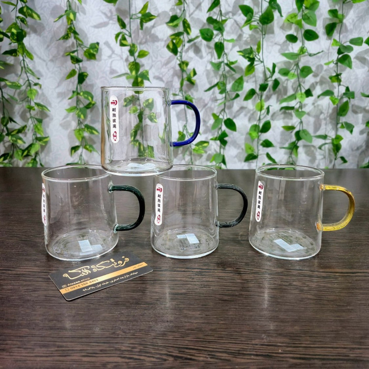 لیوان پیرکس ساده پایین پهن حجم ۳۲۰ میل دلی Deli 320 ml Wide-Bottom Plain Pyrex Glass Mug