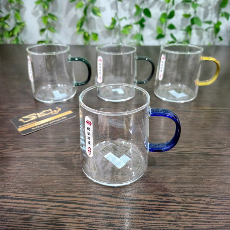 لیوان پیرکس ساده پایین پهن حجم ۳۲۰ میل دلی Deli 320 ml Wide-Bottom Plain Pyrex Glass Mug