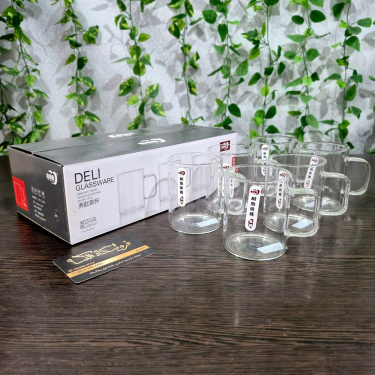 استکان پیرکس گرد ۲۲۰ میل دلی Deli 220 ml Round Pyrex Glass Cup