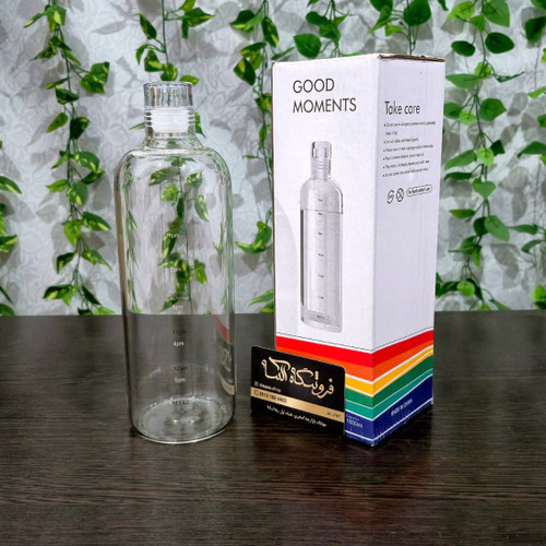 بطری آب پیرکس با حجم ۱۰۰۰ میلی لیتر Pyrex Water Bottle with Bamboo Lid, 1000 ml capacity