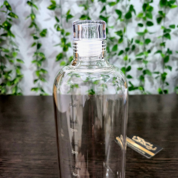 بطری آب پیرکس با حجم ۱۰۰۰ میلی لیتر Pyrex Water Bottle with Bamboo Lid, 1000 ml capacity