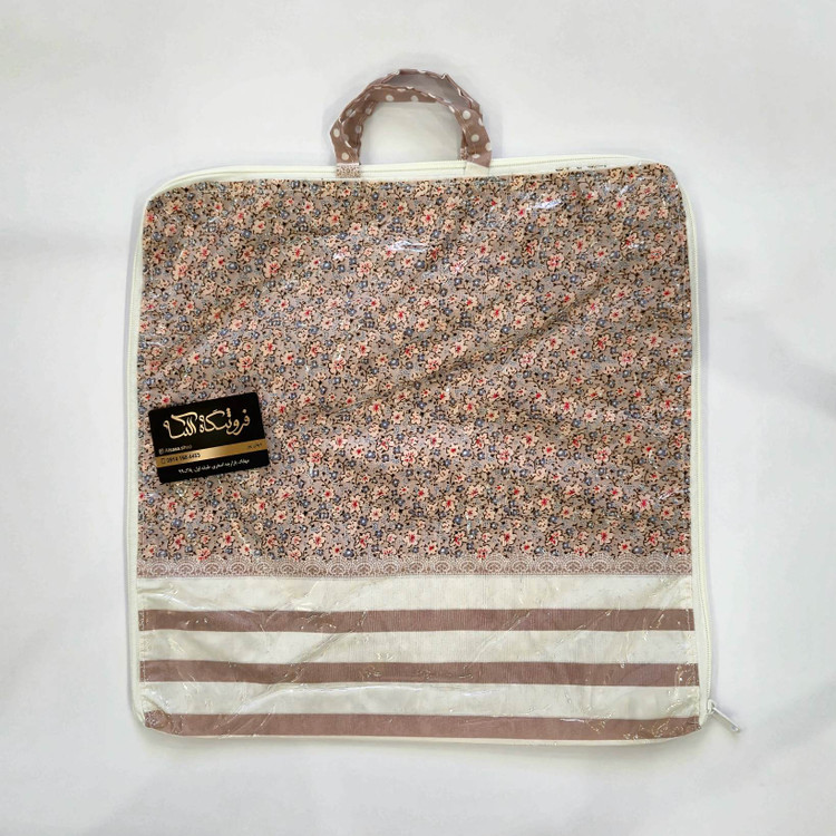 کیسه نان طرح گل دار ریز داخل پارچه بیرون نایلون دو طرح Small floral‑pattern bread bag, cloth-lined inside with nylon exterior, available in two designs.