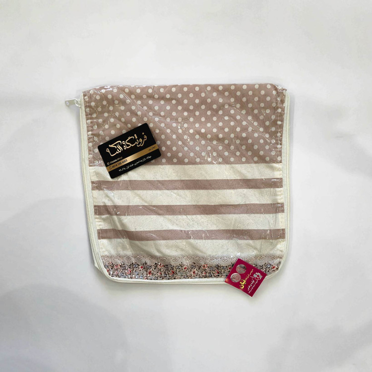 کیسه سبزی طرح گل دار ریز داخل پارچه بیرون نایلون دو طرح Small floral‑pattern vegetable bag, cloth-lined inside with nylon exterior, available in two designs.