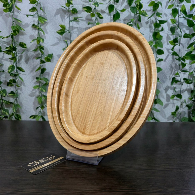 Set of 3, oval bamboo trays سینی بامبو بیضی ست سه عددی