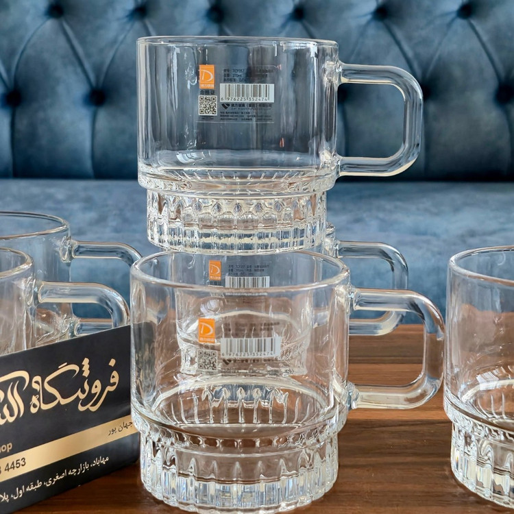 Square-handled cup, 270 ml, Deli brand لیوان دسته چهار گوش حجم ۲۷۰ میلی لیتر برند دلی