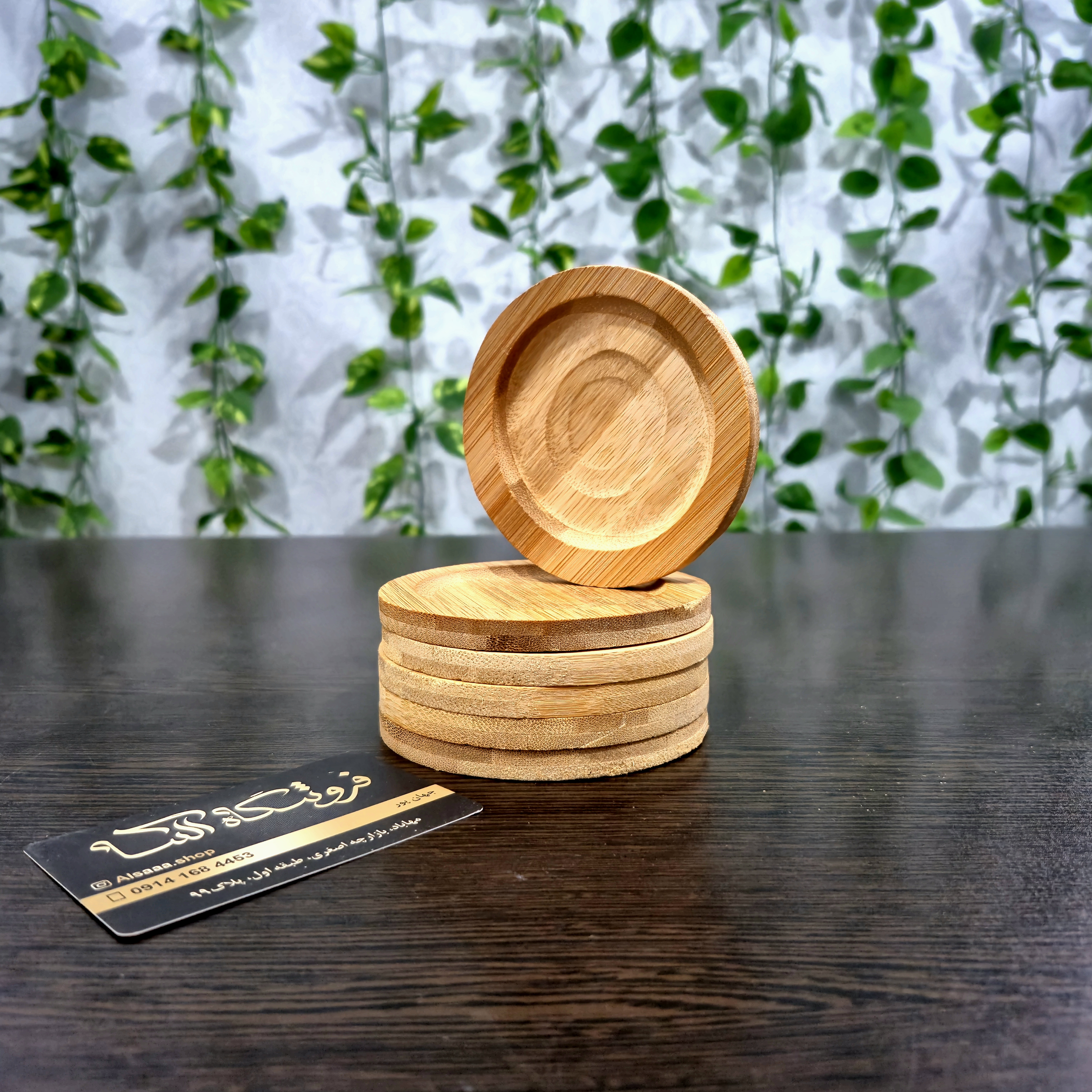 Round Bamboo Coasters (6 pieces) زیر لیوانی بامبو گرد ( 6 عددی )