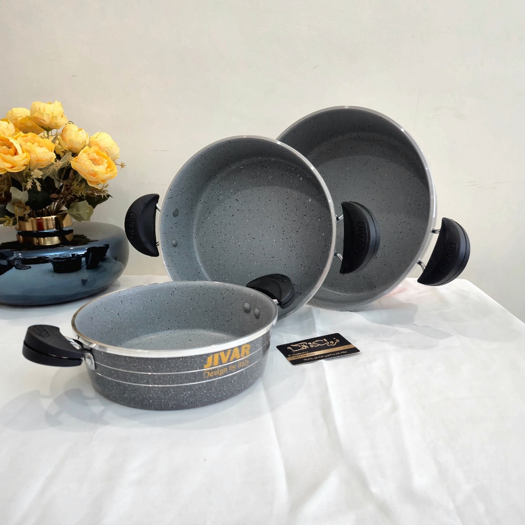 3-piece Zivar Granite Pan Setسرویس ۳ عددی تابه گرانیتی ژیوار