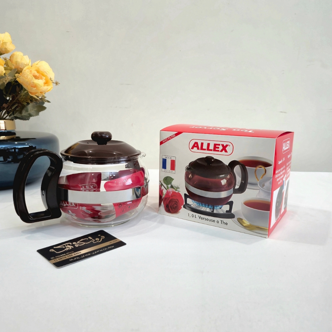Alex Pyrex Teapot, 1 Liter, Old Design قوری پیرکس الکس حجم ۱ لیتر طرح قدیم