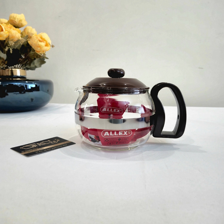 Alex Pyrex Teapot, 1 Liter, Old Design قوری پیرکس الکس حجم ۱ لیتر طرح قدیم