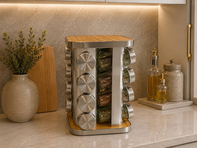 16-piece Silver Square Spice Shaker Set