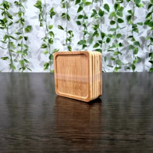 زیر لیوانی مربع بامبو ( شش عددی )